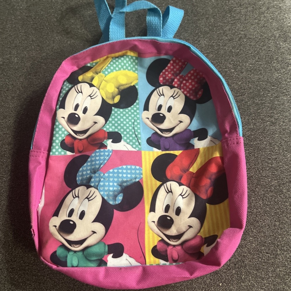 Minnie Mouse Pink Backpack School‎ Bag Small Turquoise Straps Disney